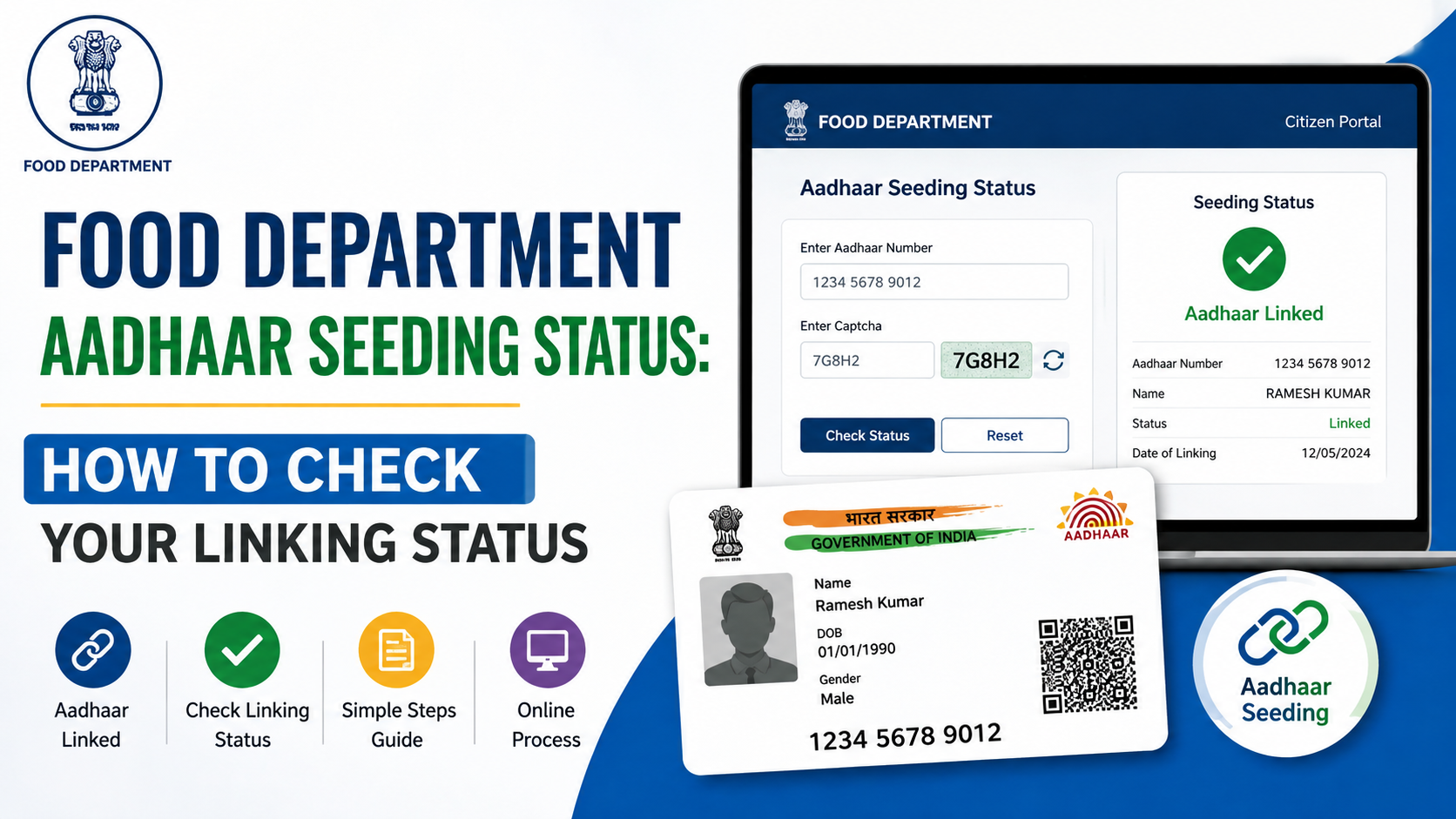 Food Department Aadhaar Seeding Status: How to Check Your Linking Status