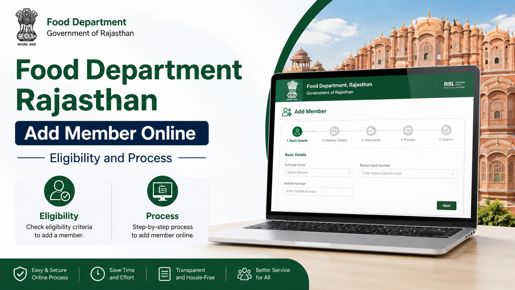 Food Department Rajasthan Add Member Online: Eligibility and Process