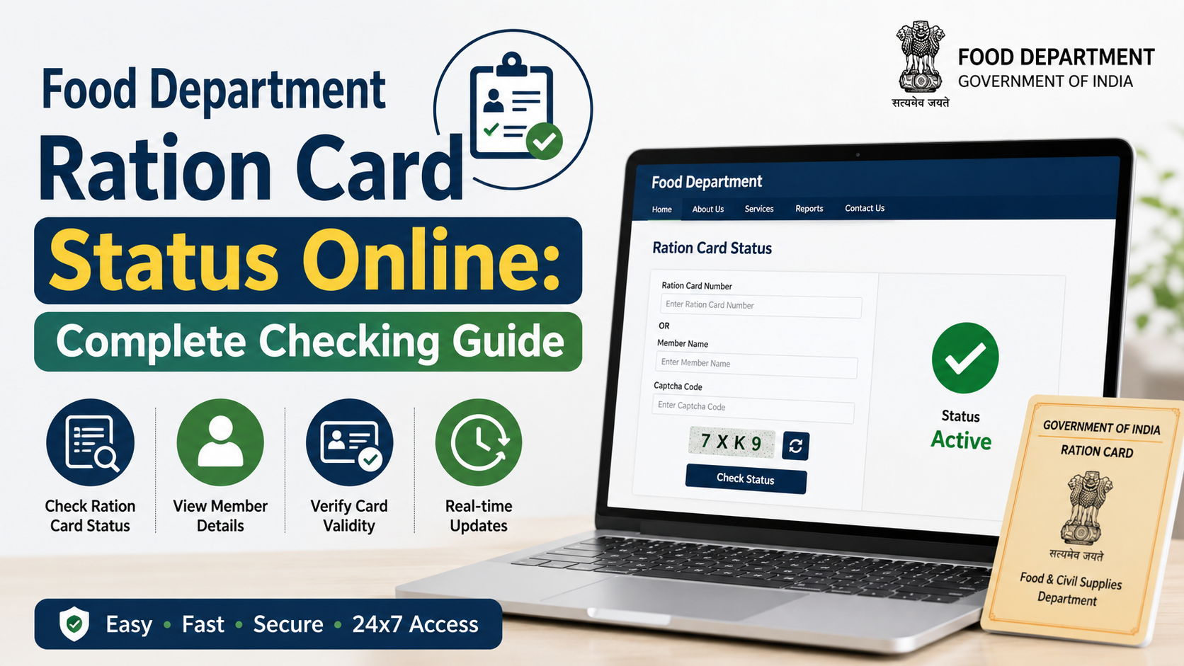 Food Department Ration Card Status Online: Complete Checking Guide